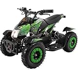 Actionbikes Motors Kinder Quad Elektro ATV Cobra | 𝟑𝟔 Volt 𝟖𝟎𝟎 Watt Motor bis 𝟐𝟒 km/h - Kinderquad - Pocket Quad - Safety Touch Fußschalter - Miniquad - Für Kinder ab 8 Jahren (Grün/Schwarz)