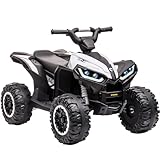 12V Kinderquad Elektroauto für Kinder Mit LED Und Musik, 2 Geschwindigkeiten, Hupe, Kinderfahrzeug Mit Fernbedienung für Kinder 3+ Jahre, 83 x 53 x 56 cm