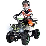 Actionbikes Motors Kinder Quad Elektro ATV Torino | 𝟑𝟔 Volt 𝟭𝟬𝟬𝟬 Watt Motor bis 𝟐𝟓 km/h - Kinderquad - Pocket Quad - Safety Touch Fußschalter - Miniquad - Für Kinder ab 6 Jahren (Grün Polo)