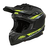 O'NEAL C-SRS Motocross Helm SOLID Schwarz/Neongelb (Größe M) – ECE 22.06 zertifiziert, robuste ABS-Schale, effizientes Belüftungssystem & herausnehmbares, waschbares Innenfutter