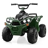 DREAMADE Kinderquad ATV, 12V Elektroquad mit LED-Lichtern, Hupe, Musik & Ladegerät, 2,15-4,3 km/h, Elektrofahrzeug für Kinder 3-8 Jahre, bis 35kg (Grün)