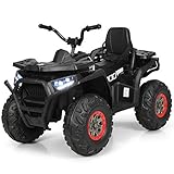 DREAMADE 12V Kinder Quad, 3-8km/h Elektro Kinderquad mit LED-Licht & Hupe & MP3, Elektroauto für Kinder ab 3 Jahre, Mini Elektroquad mit Ladegerät, Belastbar bis 50kg, Elektrofahrzeug Kinder