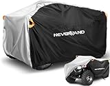 NEVERLAND XXXL Quad ATV Abdeckplane -Quad Fahrzeug Abdeckung Schutz Cover 256 * 110 * 120cm Phosphoreszierend Schmutzabweisend Winterfest Staubdicht Regen UV-Schutz Schwarz & Silber
