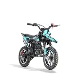 KXD 705 49ccm 4 Takt Leopard Dirtbike kinder Dirt Bike CrossBike Enduro DirtBike pocket 49cc Pitbike PocketBike Motocross Motorrad Motorbike Motorsport Pocket Vollcross Crossbike (Türkis)