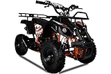 KXD M7 E-Starter 6' 49ccm Quad Mini ATV Miniquad Benzinmotor Kinderquad Kinder Enduro Pocketquad Sportquad Jugendliche Freizeitfahrzeuge Elektroquad Erwachsene Funsport schwarz-orange