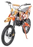 Actionbikes Motors Midi Kinder Jugend Crossbike Predator 125 cc - Hydraulische Scheibenbremsen - CDI Zündung - Bis 80 Km/h - Motocrossbike - Motocross - Cross (Orange)