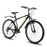 Hiland BAMCBASE 27,5 Zoll Mountainbike, 21 Gänge Mountainbike, Hochfester Stahlrahmen Hardtail Fahrrad V-Bremsen für Erwachsene Männer Frauen, Schwarz