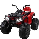 Actionbikes Motors Original Kinder Elektro Quad Bumper Offroad I Lizenziert - 2 x 35 Watt Motoren - 1x 12 V 7Ah Batterie - 6 Km/h - Beleuchtete Armaturen - Multimedia (Rot)