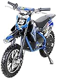 Actionbikes Motors Mini Kinder Crossbike Gepard 𝟱𝟬𝟬 Watt - 36 Volt - Bis 25 km/h - 3 Geschwindigkeitsstufen - Scheibenbremsen - Pocket Bike - Motorrad - Motocross - Dirt Bike - Enduro (Blau)