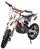 Actionbikes Motors Kinder Mini Elektro Crossbike Gazelle 𝟱𝟬𝟬 Watt | 24 Volt - 𝟮𝟱 Km/h - Scheibenbremsen - 3 Geschwindigkeitsstufen - Pocket Bike - Motorrad - Motocross - Dirtbike (Orange)
